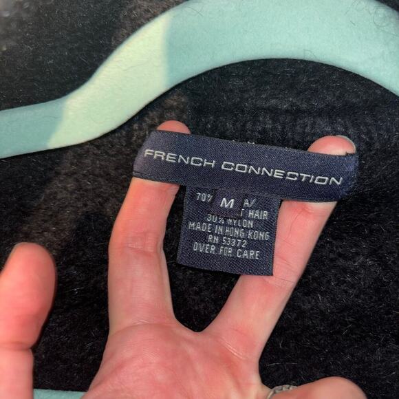 Vintage Angora Rabbit Hair Black Zip Up Jacket French Connection Size Medium - Picture 11 of 15